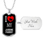 Jardine Parrot Necklace Stainless Steel or 18k Gold Dog Tag 24" Chain-Express Your Love Gifts