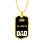 Javanese Cat Dad Necklace Stainless Steel or 18k Gold Dog Tag 24" Chain-Express Your Love Gifts