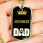 Javanese Cat Dad Necklace Stainless Steel or 18k Gold Dog Tag 24" Chain-Express Your Love Gifts