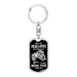 Jealous Of My Catch Fishing Keychain Stainless Steel or 18k Gold Dog Tag Keyring-Express Your Love Gifts