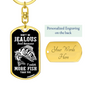 Jealous Of My Catch Fishing Keychain Stainless Steel or 18k Gold Dog Tag Keyring-Express Your Love Gifts