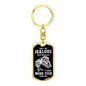 Jealous Of My Catch Fishing Keychain Stainless Steel or 18k Gold Dog Tag Keyring-Express Your Love Gifts
