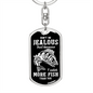 Jealous Of My Catch Fishing Keychain Stainless Steel or 18k Gold Dog Tag Keyring-Express Your Love Gifts