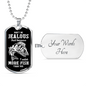 Jealous Of My Catch Fishingnecklace Stainless Steel or 18k Gold Dog Tag 24" Chain-Express Your Love Gifts