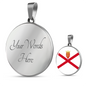 Jersey Flag Necklace Circle Pendant Stainless Steel or 18k Gold 18-22"-Express Your Love Gifts