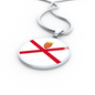 Jersey Flag Necklace Circle Pendant Stainless Steel or 18k Gold 18-22"-Express Your Love Gifts