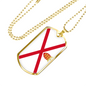 Jersey Flag Necklace Stainless Steel or 18k Gold Dog Tag 24" Chain-Express Your Love Gifts