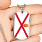 Jersey Flag Necklace Stainless Steel or 18k Gold Dog Tag 24" Chain-Express Your Love Gifts
