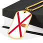 Jersey Flag Necklace Stainless Steel or 18k Gold Dog Tag 24" Chain-Express Your Love Gifts
