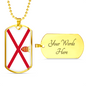 Jersey Flag Necklace Stainless Steel or 18k Gold Dog Tag 24" Chain-Express Your Love Gifts