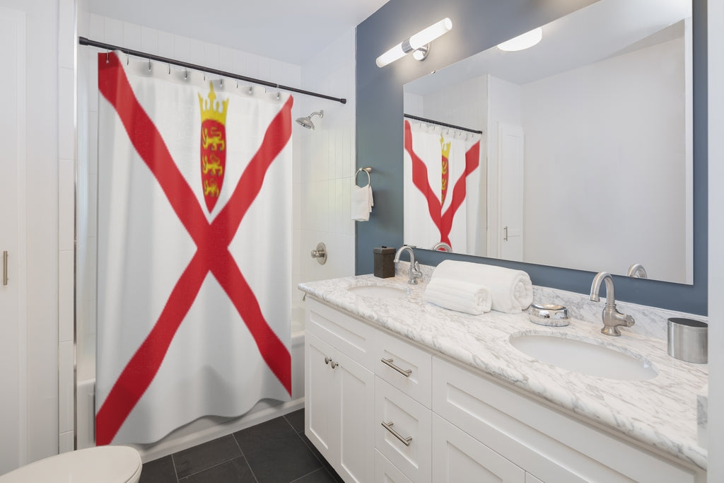 Jersey Flag Stylish Design 71" x 74" Elegant Waterproof Shower Curtain for a Spa-like Bathroom Paradise Exceptional Craftsmanship-Express Your Love Gifts
