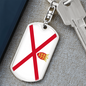 Jersey Flag Swivel Keychain Dog Tag Stainless Steel or 18k Gold-Express Your Love Gifts