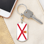 Jersey Flag Swivel Keychain Dog Tag Stainless Steel or 18k Gold-Express Your Love Gifts