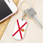 Jersey Flag Swivel Keychain Dog Tag Stainless Steel or 18k Gold-Express Your Love Gifts