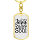 Jesus Anchor Of My Soul Keychain Stainless Steel or 18k Gold Dog Tag Keyring-Express Your Love Gifts