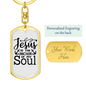 Jesus Anchor Of My Soul Keychain Stainless Steel or 18k Gold Dog Tag Keyring-Express Your Love Gifts