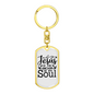 Jesus Anchor Of My Soul Keychain Stainless Steel or 18k Gold Dog Tag Keyring-Express Your Love Gifts