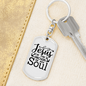 Jesus Anchor Of My Soul Keychain Stainless Steel or 18k Gold Dog Tag Keyring-Express Your Love Gifts
