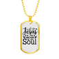 Jesus Anchor Soul Christian Necklace Stainless Steel or 18k Gold Dog Tag 24" Chain-Express Your Love Gifts