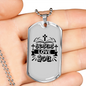 Jesus And Love Christian Necklace Stainless Steel or 18k Gold Dog Tag 24" Chain-Express Your Love Gifts