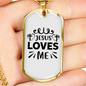 Jesus And Me Christian Necklace Stainless Steel or 18k Gold Dog Tag 24" Chain-Express Your Love Gifts