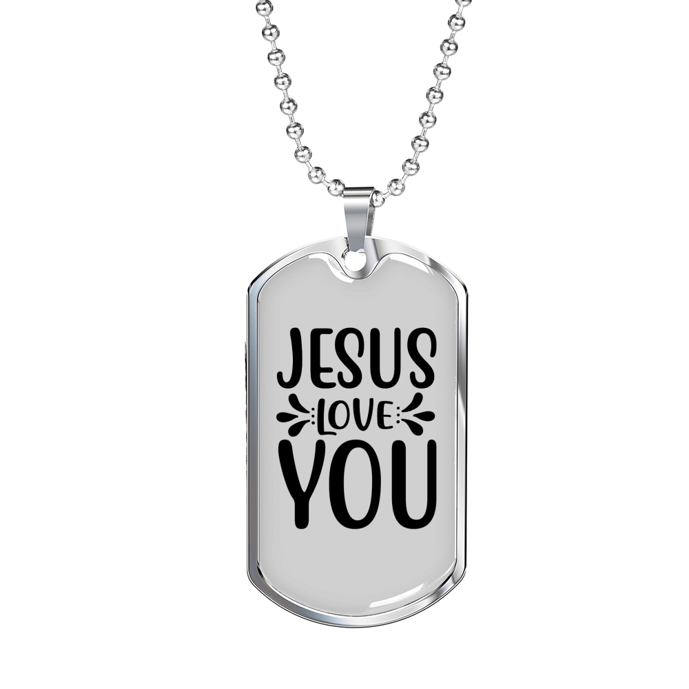 Jesus And You Christian Necklace Stainless Steel or 18k Gold Dog Tag 24" Chain-Express Your Love Gifts