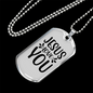 Jesus And You Christian Necklace Stainless Steel or 18k Gold Dog Tag 24" Chain-Express Your Love Gifts