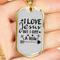 Jesus But I Cuss Christian Necklace Stainless Steel or 18k Gold Dog Tag 24" Chain-Express Your Love Gifts