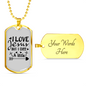 Jesus But I Cuss Christian Necklace Stainless Steel or 18k Gold Dog Tag 24" Chain-Express Your Love Gifts