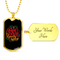 Jesus Christ Loves You Christian Necklace Stainless Steel or 18k Gold Dog Tag 24" Chain-Express Your Love Gifts