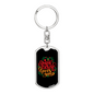 Jesus Christ Loves You Keychain Stainless Steel or 18k Gold Dog Tag Keyring-Express Your Love Gifts