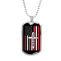 Jesus Christian Necklace Stainless Steel or 18k Gold Dog Tag 24" Chain-Express Your Love Gifts