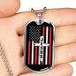 Jesus Christian Necklace Stainless Steel or 18k Gold Dog Tag 24" Chain-Express Your Love Gifts