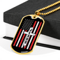 Jesus Christian Necklace Stainless Steel or 18k Gold Dog Tag 24" Chain-Express Your Love Gifts