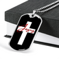 Jesus Cross Christian Necklace Stainless Steel or 18k Gold Dog Tag 24" Chain-Express Your Love Gifts