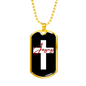 Jesus Cross Christian Necklace Stainless Steel or 18k Gold Dog Tag 24" Chain-Express Your Love Gifts