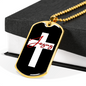 Jesus Cross Christian Necklace Stainless Steel or 18k Gold Dog Tag 24" Chain-Express Your Love Gifts