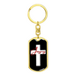 Jesus Cross Cross Keychain Stainless Steel or 18k Gold Dog Tag Keyring-Express Your Love Gifts