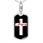 Jesus Cross Cross Keychain Stainless Steel or 18k Gold Dog Tag Keyring-Express Your Love Gifts