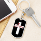 Jesus Cross Cross Keychain Stainless Steel or 18k Gold Dog Tag Keyring-Express Your Love Gifts