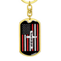 Jesus Cross Keychain Stainless Steel or 18k Gold Dog Tag Keyring-Express Your Love Gifts