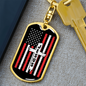 Jesus Cross Keychain Stainless Steel or 18k Gold Dog Tag Keyring-Express Your Love Gifts