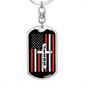 Jesus Cross Keychain Stainless Steel or 18k Gold Dog Tag Keyring-Express Your Love Gifts