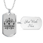 Jesus Everything Cross Christian Necklace Stainless Steel or 18k Gold Dog Tag 24" Chain-Express Your Love Gifts