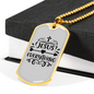 Jesus Everything Cross Christian Necklace Stainless Steel or 18k Gold Dog Tag 24" Chain-Express Your Love Gifts