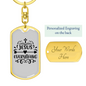 Jesus Everything Cross Keychain Stainless Steel or 18k Gold Dog Tag Keyring-Express Your Love Gifts