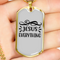 Jesus Everything Symbols Christian Necklace Stainless Steel or 18k Gold Dog Tag 24" Chain-Express Your Love Gifts