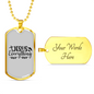 Jesus Everything With Symbols Christian Necklace Stainless Steel or 18k Gold Dog Tag 24" Chain-Express Your Love Gifts