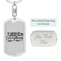 Jesus Everything With Symbols Keychain Stainless Steel or 18k Gold Dog Tag Keyring-Express Your Love Gifts