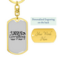 Jesus Everything With Symbols Keychain Stainless Steel or 18k Gold Dog Tag Keyring-Express Your Love Gifts